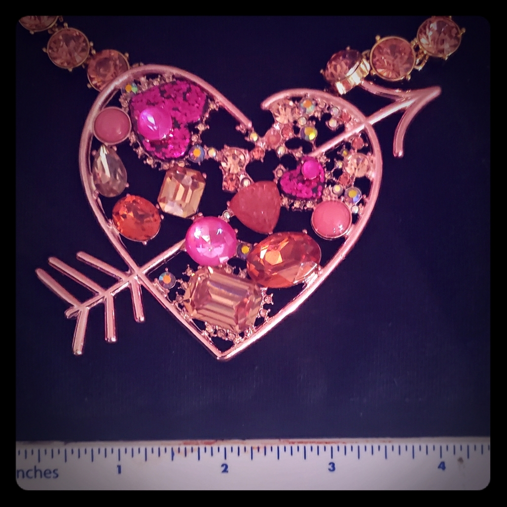 Betsy Johnson large heart necklace